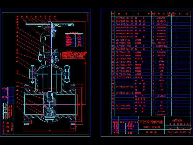 PN100 DN300ƽ��˫բ��բ��